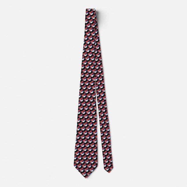 Serbia Flag Hearts Patriotic Neck Tie (Front)