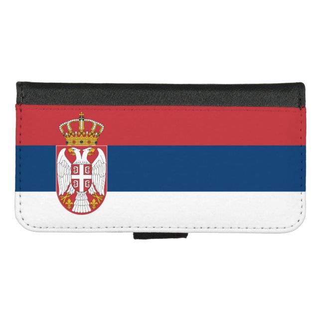 Serbia Flag iPhone Wallet Case (Front (Horizontal))