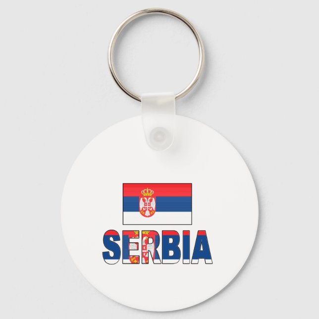 Serbia flag keychain (Front)