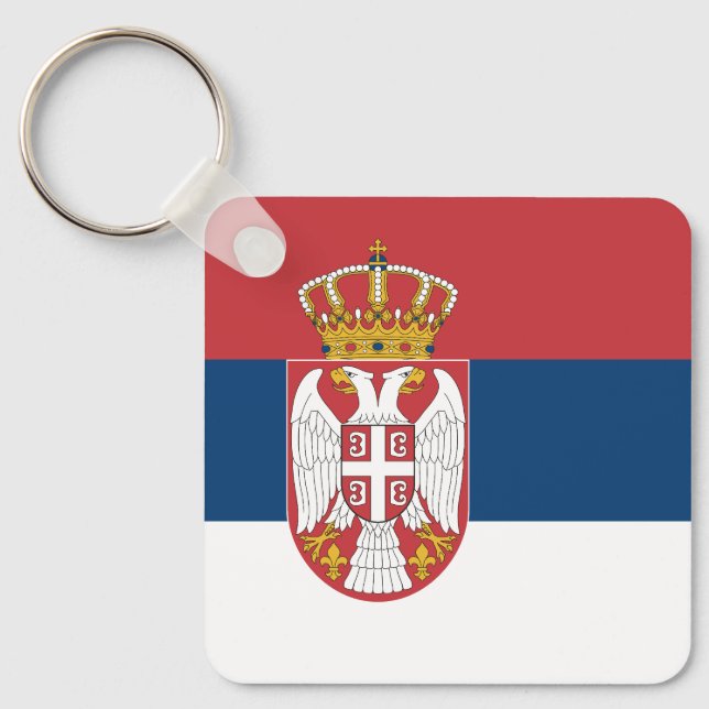 Serbia Flag Keychain (Front)