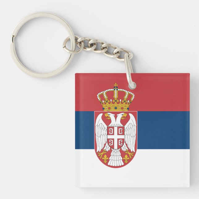 Serbia Flag Keychain (Front)