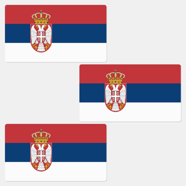 Serbia Flag Labels (Group)