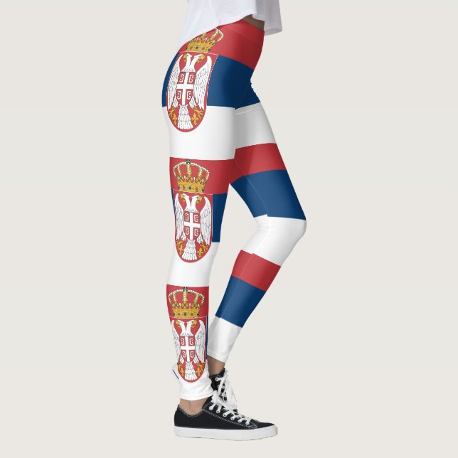 Serbia Flag Leggings (Right)