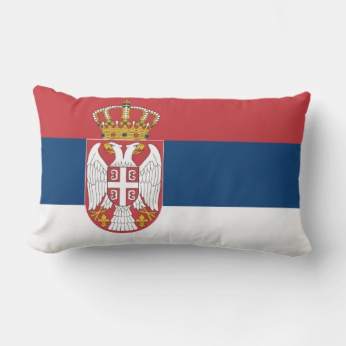 Serbia Flag Lumbar Pillow