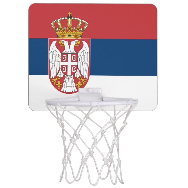 Serbia Flag Mini Basketball Hoop (Front)