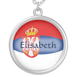 Serbia Flag + Name Necklace