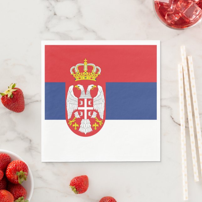 Serbia flag napkins (Insitu)
