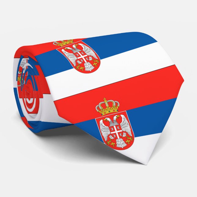 Serbia flag neck tie (Rolled)