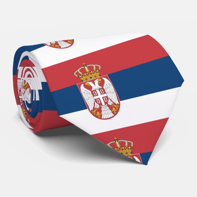 Serbia Flag Neck Tie (Rolled)