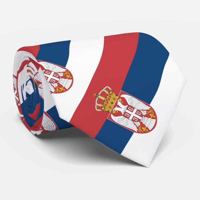 Serbia Flag Neck Tie (Rolled)