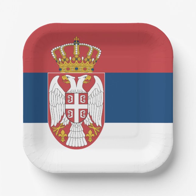 Serbia Flag Paper Plates (Front)