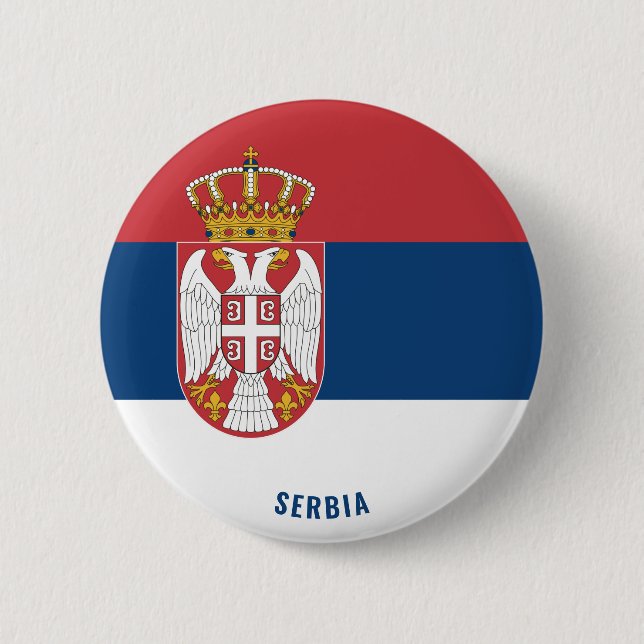 Serbia Flag Patriotic Button (Front)