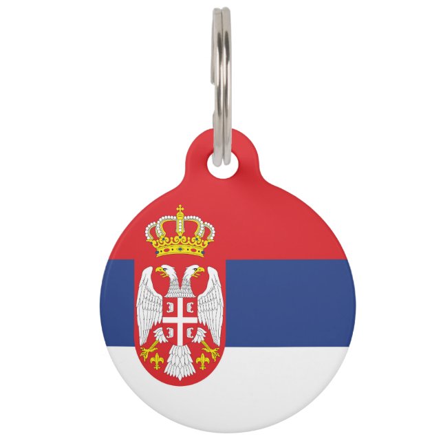 Serbia flag pet ID tag (Front)