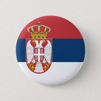 Serbia Flag Pinback Button by FlagWare at Zazzle