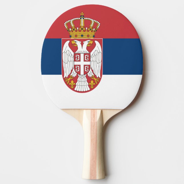 Serbia Flag Ping Pong Paddle (Front)