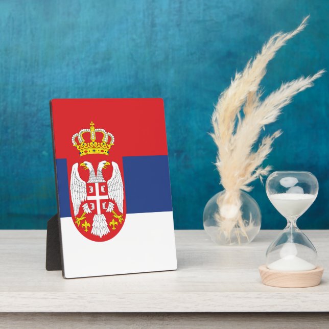 Serbia flag plaque (Side)