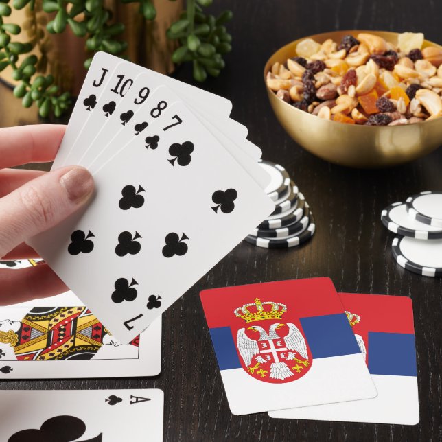 Serbia flag poker cards (In Situ)