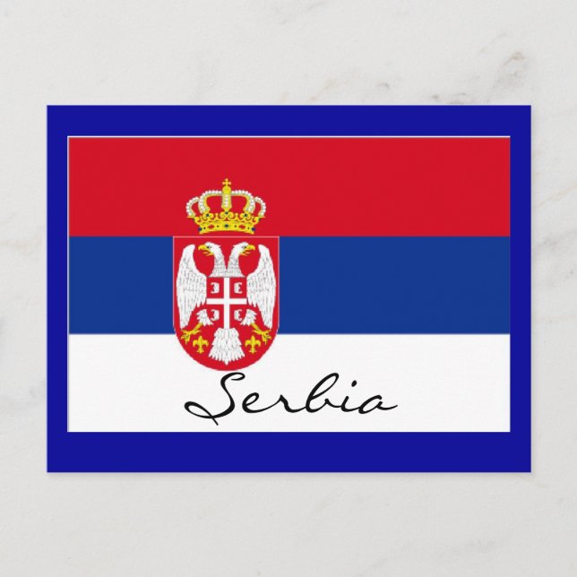 Serbia flag postcard (Front)