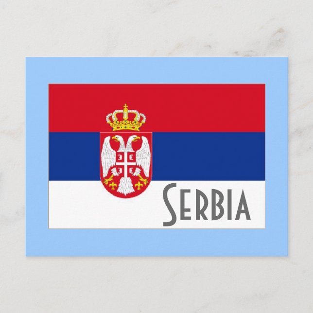 Serbia flag postcard (Front)