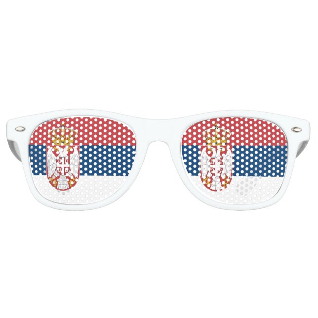 Serbia Flag Retro Sunglasses (Front)