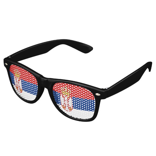 Serbia Flag Retro Sunglasses (Angled)