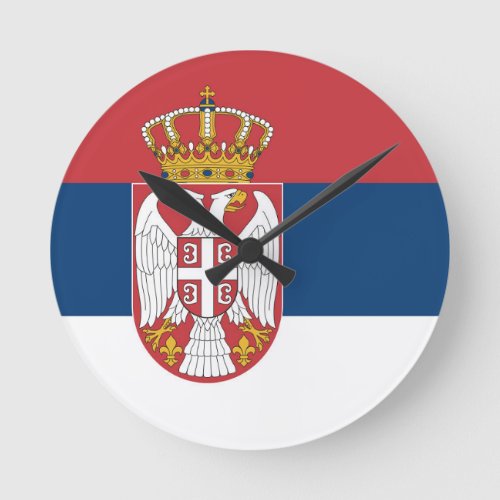 Serbia Flag Round Clock