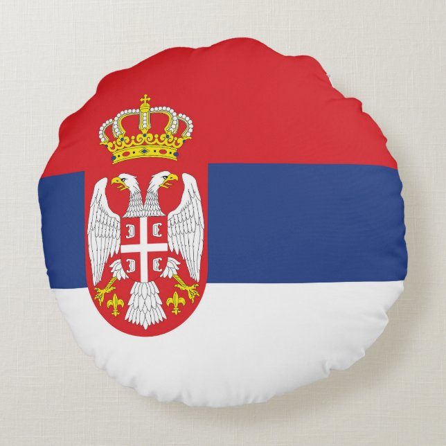 Serbia flag round pillow (Back)