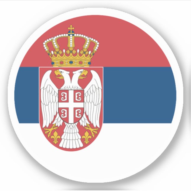Serbia Flag Round Sticker (Front)