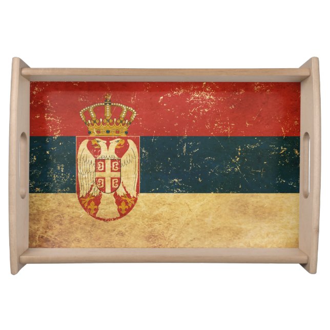 Serbia Flag Serving Tray (Front)