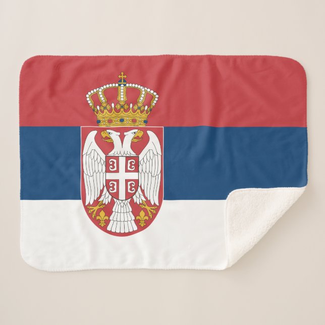 Serbia Flag Sherpa Blanket (Front (Horizontal))