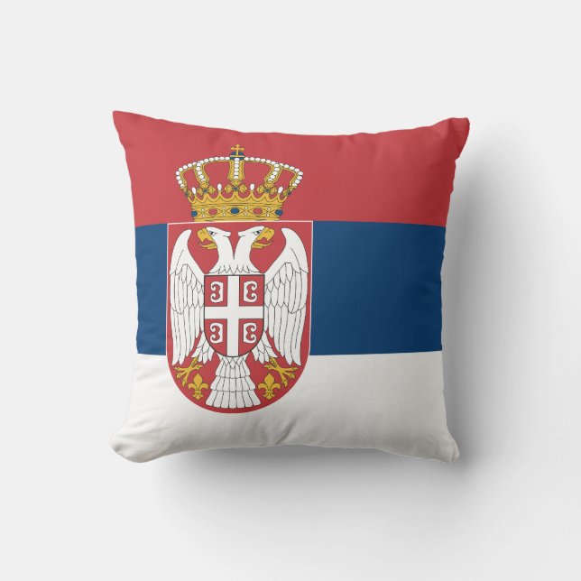 Serbia Flag Throw Pillow (Front)