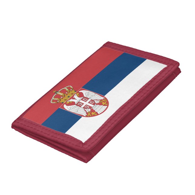 Serbia Flag Trifold Wallet (Bottom)