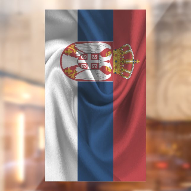 Serbia Flag Window Cling (Sheet 2)