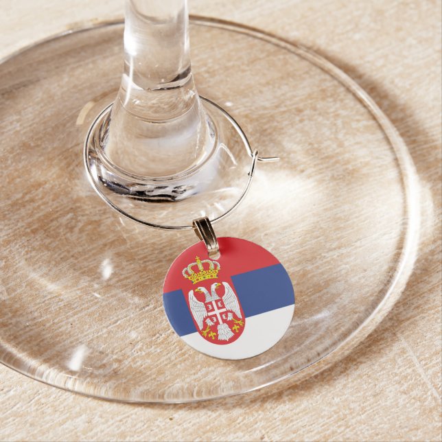 Serbia flag wine charm (In Situ)