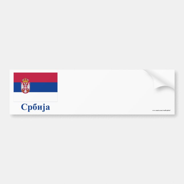 Serbia Flag with Name in Serbian Bumper Sticker (Front)