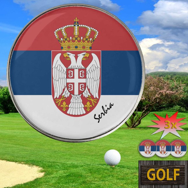 Serbia golfing & Serbian Flag / Golf Ball Marker (Creator Uploaded)