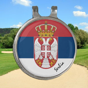 Serbia golfing & Serbian Flag /Golf Ball Marker Golf Hat Clip