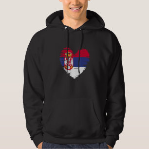 Serbia Heart Serb or Serbian Flag Serb or Serbian Hoodie