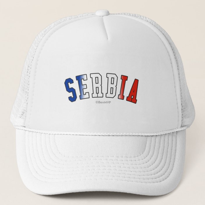Serbia in National Flag Colors Hat