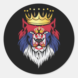 Serbia Lion King Flag Classic Round Sticker