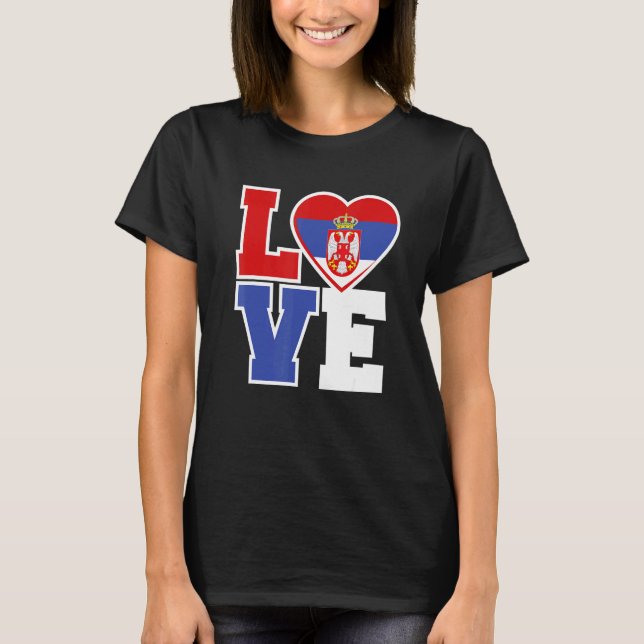 Serbia Love Serbe Jersey Jebiga Brate Serbias T-Shirt (Front)