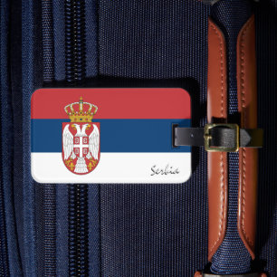 Serbia Luggage Tags, patriotic Serbian Flag Luggage Tag