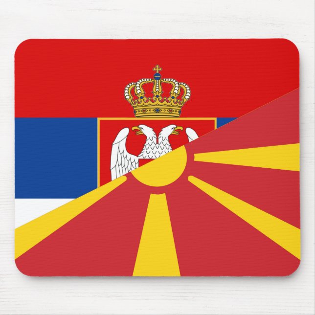 serbia macedonia flag country half symbol mouse pad (Front)