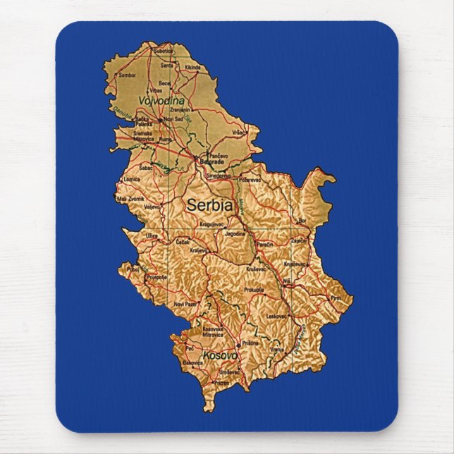 Serbia Map Mousepad (Front)