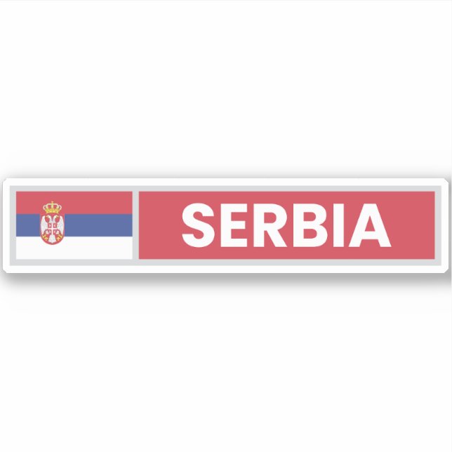 Serbia National Flag Sticker (Front)