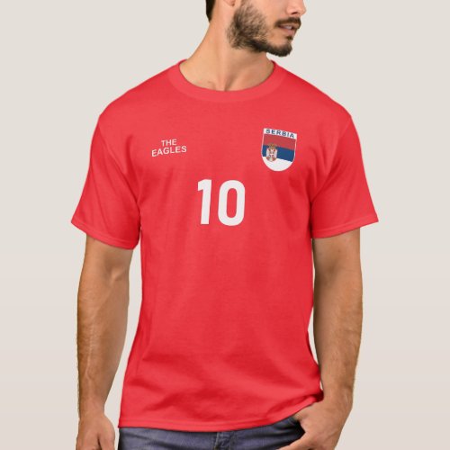 Serbia National Football Team Soccer Retro Jersey T_Shirt