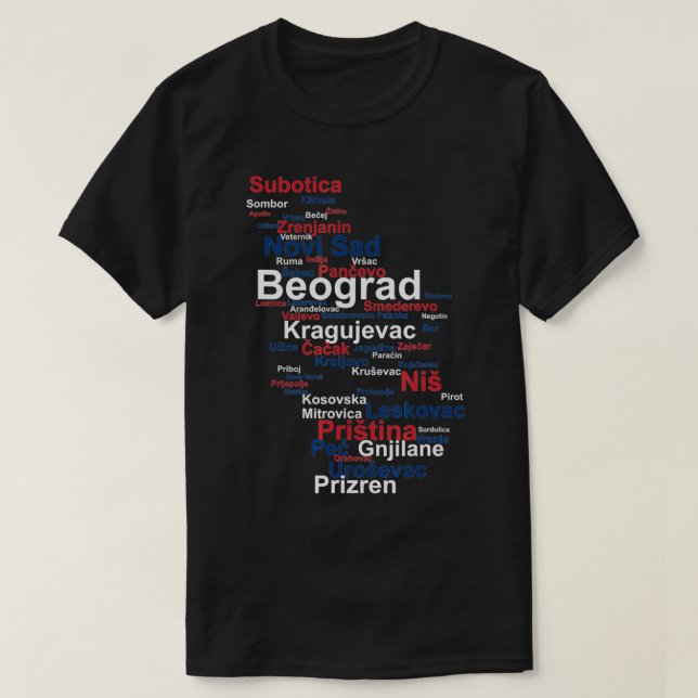 Serbia Outline, Srbija, Serbian Pride, Yugoslavia, T-Shirt (Design Front)