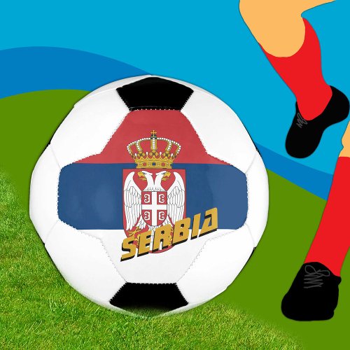 Serbia patriotic Football  Serbian Flag  Sports Soccer Ball