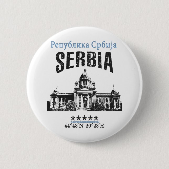 Serbia Pinback Button (Front)
