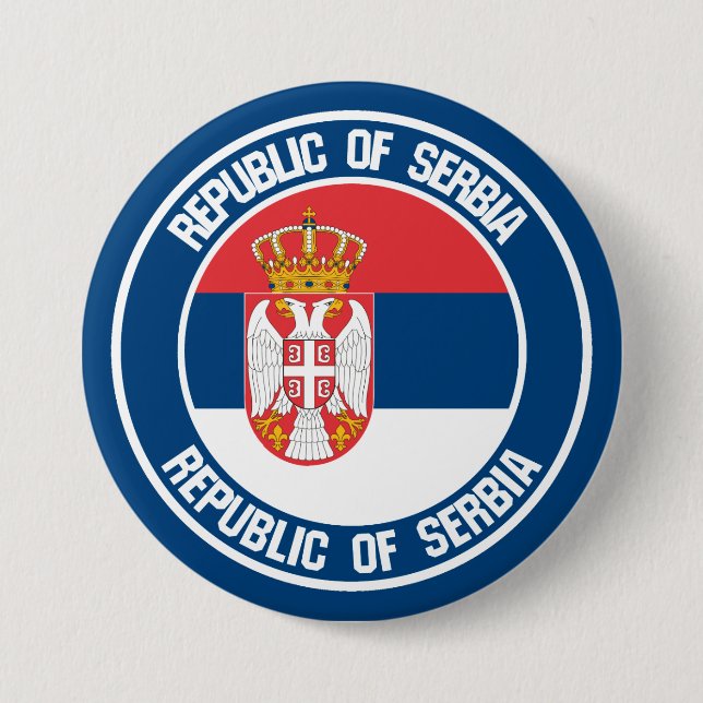 Serbia Round Emblem Button (Front)